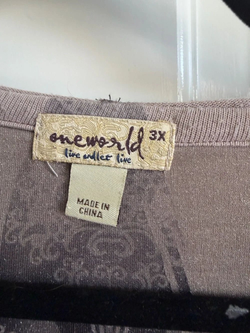 ONE WORLD Taupe and Black Printed Hooded Zip-Front Tunic - Picture 3 of 3
